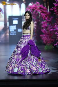 actress Fatima Sana Shaikh gorgeous in a blue dress while walking the ramp at lakme fashion week