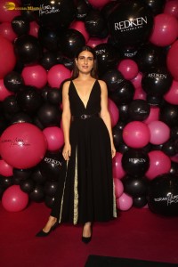 actress Fatima Sana Shaikh cute in a black dress at an event