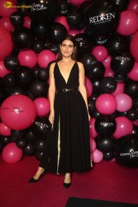 actress Fatima Sana Shaikh cute in a black dress at an event