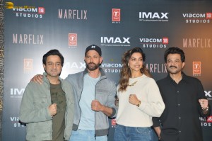 Hrithik Roshan, Deepika Padukone, and Anil Kapoor promote the film Fighter at JW Marriott on Jan 23, 2024