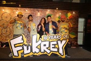 Fukrey cast including Richa Chadha, Ali Faizal, Varun Sharma, Priya Anand, and Vishakha Singh celebrate the tenth anniversary of the film’s release