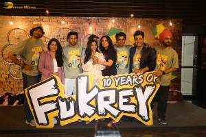 Fukrey cast including Richa Chadha, Ali Faizal, Varun Sharma, Priya Anand, and Vishakha Singh celebrate the tenth anniversary of the film’s release