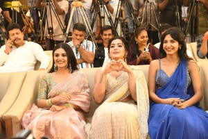 Gam Gam Ganesha Pre-Release attended by Anand Deverakonda, Pragati Srivastava, Nayan Sarika, and Rashmika Mandanna
