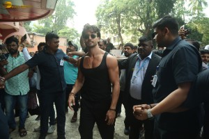 Actor Tiger Shroff promotes his film Ganapath at G7 Multiplex
