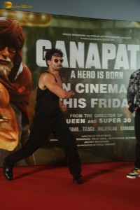 Actor Tiger Shroff promotes his film Ganapath at G7 Multiplex