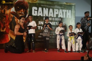 Actor Tiger Shroff promotes his film Ganapath at G7 Multiplex