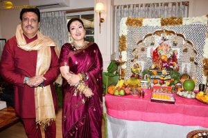 Bollywood actor Govinda celebrates Ganesh Chaturthi on August 27, 2025