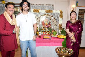 Bollywood actor Govinda celebrates Ganesh Chaturthi on August 27, 2025