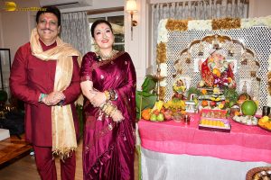 Bollywood actor Govinda celebrates Ganesh Chaturthi on August 27, 2025