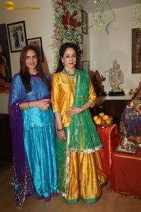 Bollywood actress Hema Malini and daughter Esha celebrate Ganesh Chaturthi