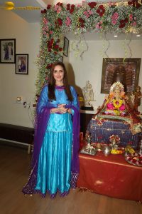 Bollywood actress Hema Malini and daughter Esha celebrate Ganesh Chaturthi