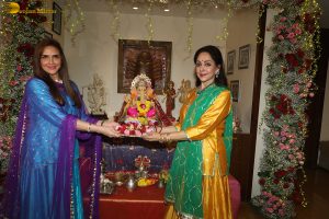 Bollywood actress Hema Malini and daughter Esha celebrate Ganesh Chaturthi