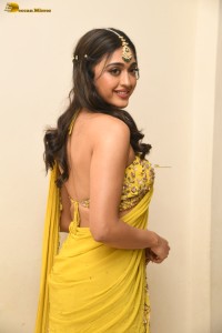 actress Gayatri Bhardwaj lovely in a yellow saree at an event