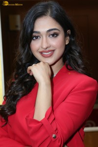 actress Gayatri Bhardwaj attends a function in red coat and black pants