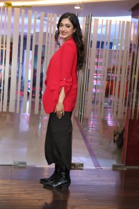 actress Gayatri Bhardwaj attends a function in red coat and black pants