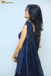 indian actress geethika tiwary photoshoot in a blue dress