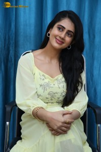 Indian Actress Gehna Sippy in a light yellow dress