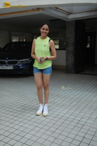 Genelia Deshmukh in denim shorts spotted in Bandra, Mumbai