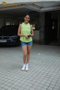 Genelia Deshmukh in denim shorts spotted in Bandra, Mumbai