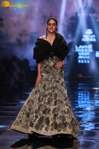 Actress Genelia Deshmukh walks the ramp at Lakme Fashion Week 2022