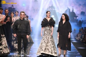 Actress Genelia Deshmukh walks the ramp at Lakme Fashion Week 2022
