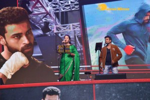 Ghani movie pre-release event that is attended by Varun Tej, Saiee Manjrekar, Allu Arjun, Allu Aravind, Harish Shankar and others