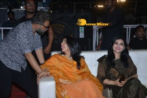 Ghani movie pre-release event that is attended by Varun Tej, Saiee Manjrekar, Allu Arjun, Allu Aravind, Harish Shankar and others