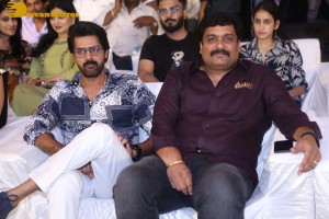 Pictures from the Release Punch Event of the Telugu Movie ‘Ghani’ - attended by Varun Tej, Suniel Shetty, Upendra, Naveen Chandra, and Saiee Manjrekar