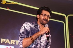 Pictures from the Release Punch Event of the Telugu Movie ‘Ghani’ - attended by Varun Tej, Suniel Shetty, Upendra, Naveen Chandra, and Saiee Manjrekar