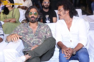 Pictures from the Release Punch Event of the Telugu Movie ‘Ghani’ - attended by Varun Tej, Suniel Shetty, Upendra, Naveen Chandra, and Saiee Manjrekar