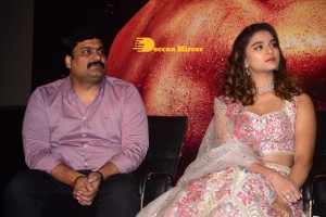 Varun Tej and Saiee Manjrekar attend the trailer launch of the movie Ghani