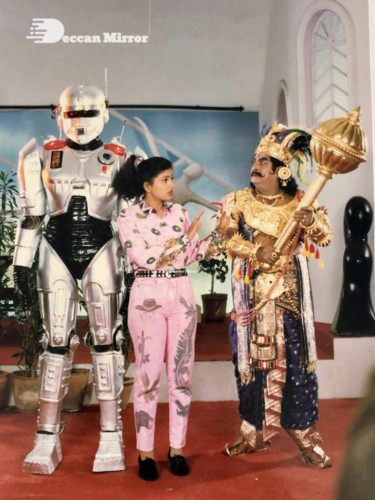 Stills from Ghatotkachudu shooting