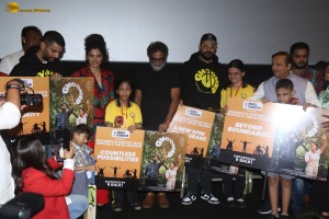 Ghoomer cast Abhishek Bachchan and Saiyami Kher interact with the specially abled children at PVR in Bandra