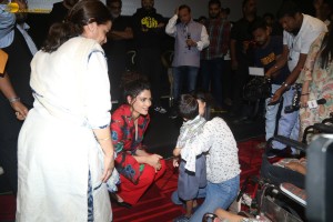 Ghoomer cast Abhishek Bachchan and Saiyami Kher interact with the specially abled children at PVR in Bandra