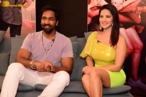 Telugu movie Ginna pre-teaser press meet attended by vishnu manchu and payal rajput and sunny leone
