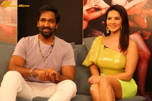 Telugu movie Ginna pre-teaser press meet attended by vishnu manchu and payal rajput and sunny leone