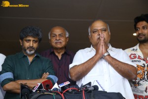 Godfather movie success celebration by Chiranjeevi, Mohan Raja, R B Choudary and Thaman