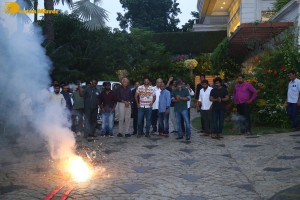 Godfather movie success celebration by Chiranjeevi, Mohan Raja, R B Choudary and Thaman