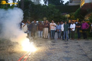 Godfather movie success celebration by Chiranjeevi, Mohan Raja, R B Choudary and Thaman