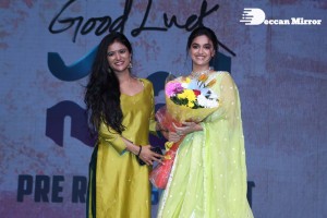 Keerthy Suresh and Ram Charan Teja at the movie ‘Good Luck Sakhi’ Pre-Release