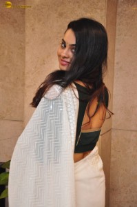 actress Gopika Udayan cute in a white saree