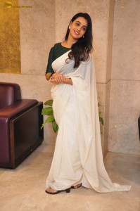 actress Gopika Udayan cute in a white saree