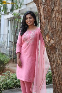 actress gouri g kishan in a pink salwar kameez