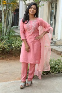actress gouri g kishan in a pink salwar kameez