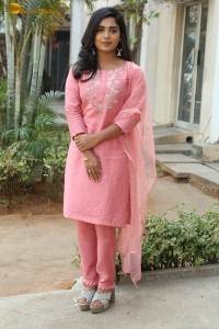 actress gouri g kishan in a pink salwar kameez