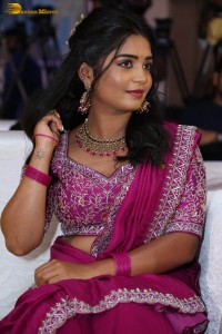actress gouri kishan in a pink lehenga choli attending a movie function