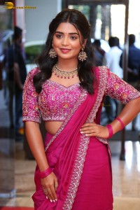 actress gouri kishan in a pink lehenga choli attending a movie function