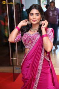actress gouri kishan in a pink lehenga choli attending a movie function