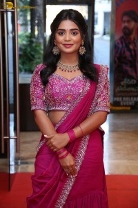 actress gouri kishan in a pink lehenga choli attending a movie function