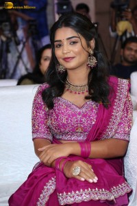 actress gouri kishan in a pink lehenga choli attending a movie function